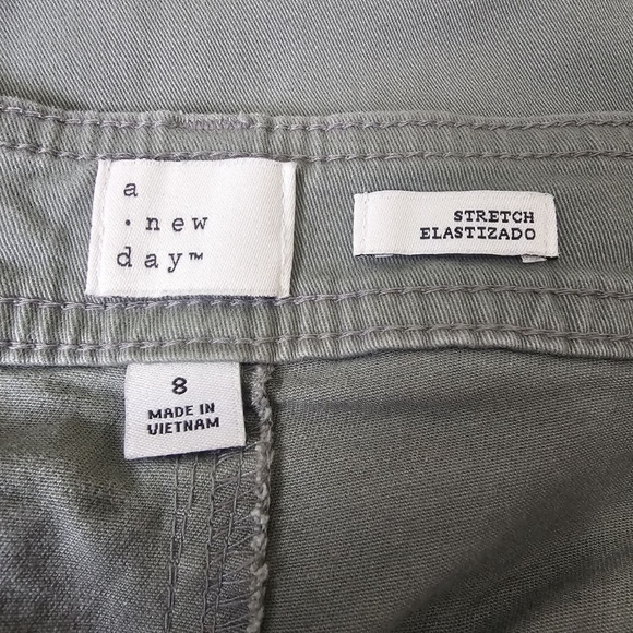 Women's High-Rise Utility Ankle Pants - A New Day Green Size 8 - Picture 5 of 7